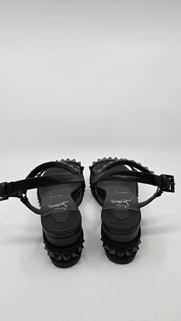 Louboutin Pyraclou 60 Studded Leather Platforms