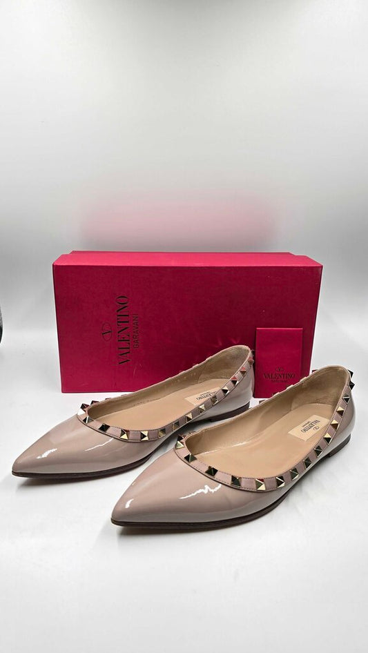 Valentino Patent Rockstud Ballet Flats