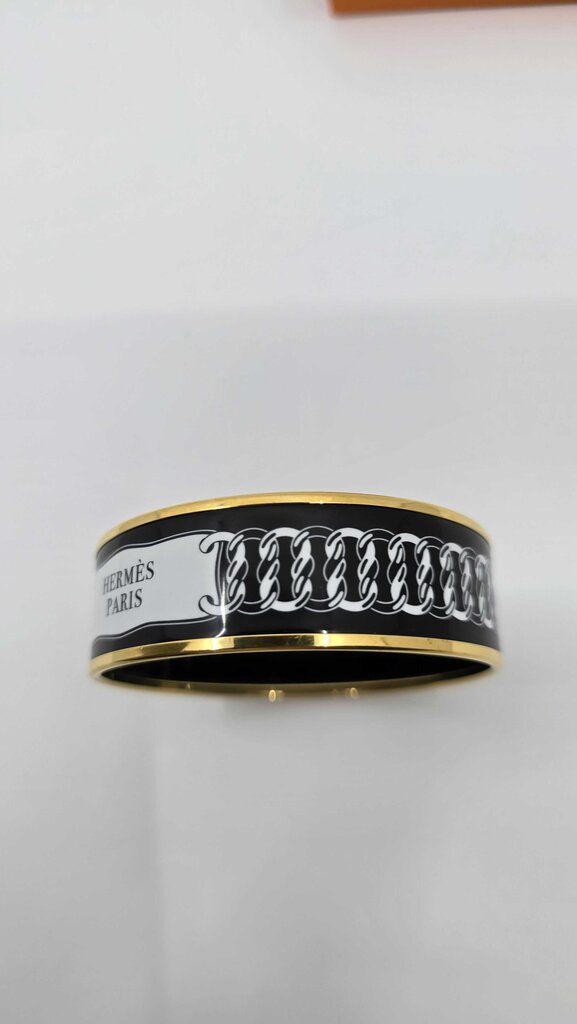 Hermes Reactions en Chaines Wide Enamel Bangles