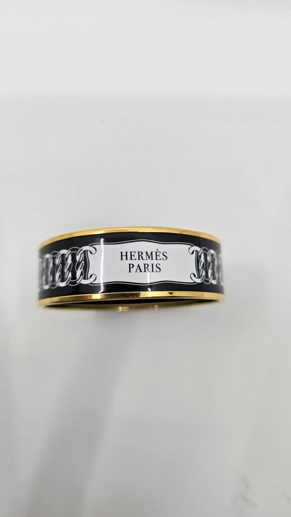 Hermes Reactions en Chaines Wide Enamel Bangles
