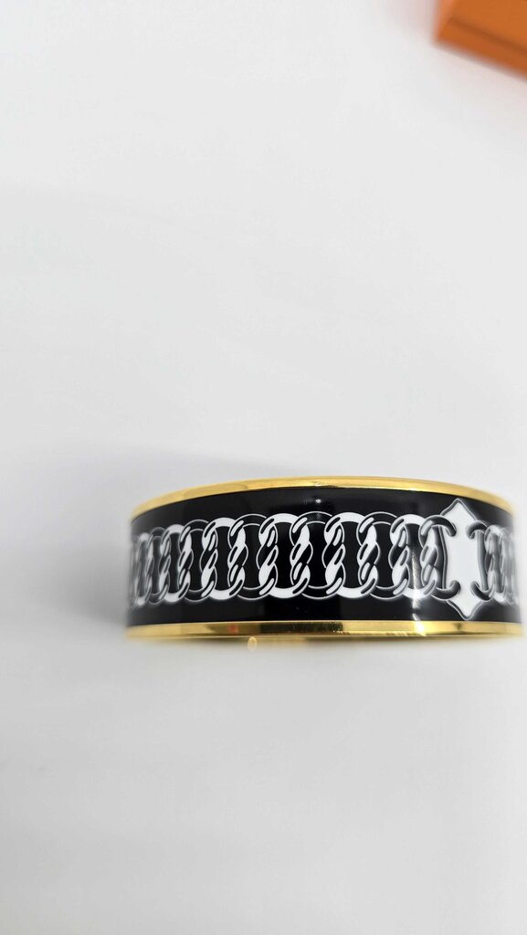 Hermes Reactions en Chaines Wide Enamel Bangles