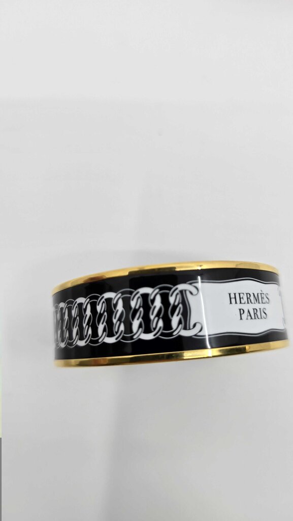 Hermes Reactions en Chaines Wide Enamel Bangles