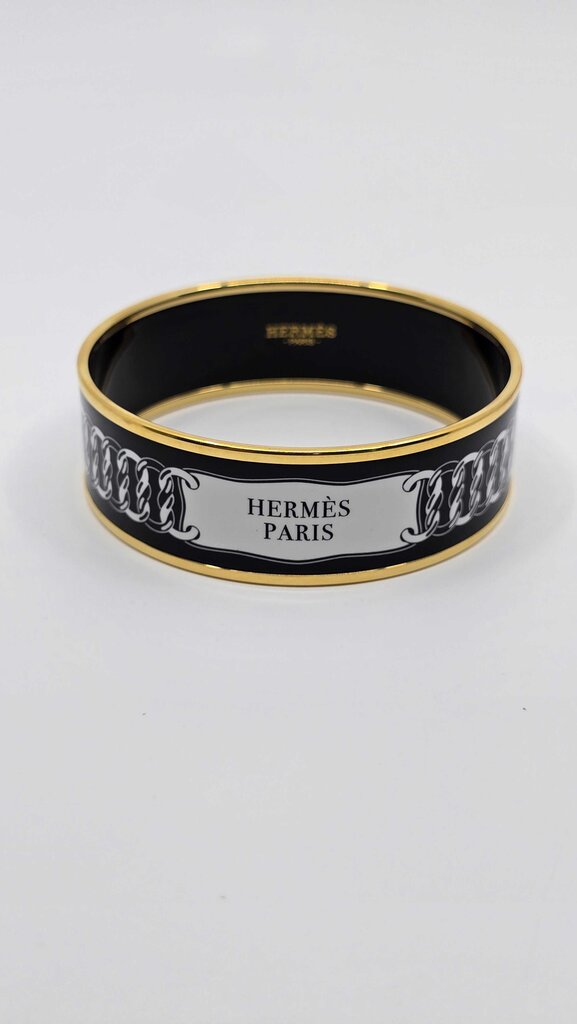 Hermes Reactions en Chaines Wide Enamel Bangles