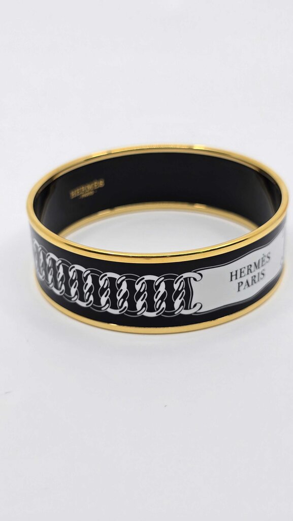 Hermes Reactions en Chaines Wide Enamel Bangles