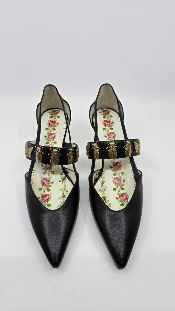 Gucci Bee Accent Slingback Pumps
