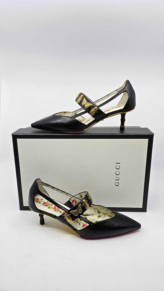 Gucci Bee Accent Slingback Pumps