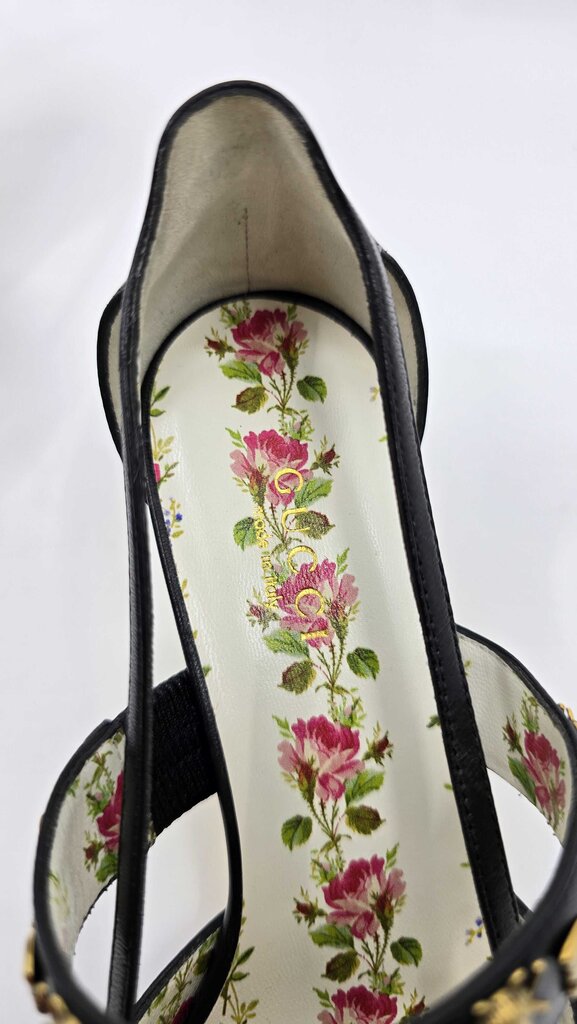 Gucci Bee Accent Slingback Pumps