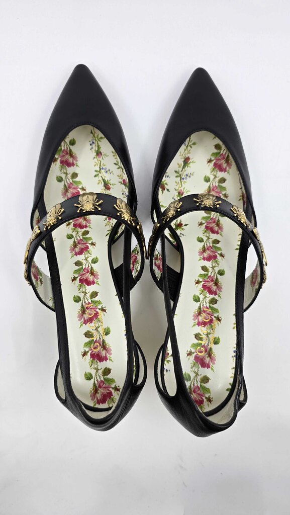 Gucci Bee Accent Slingback Pumps