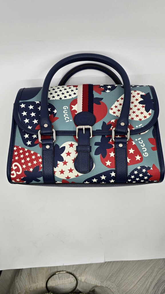 Gucci Kids Strawberry Stars Handle Bag