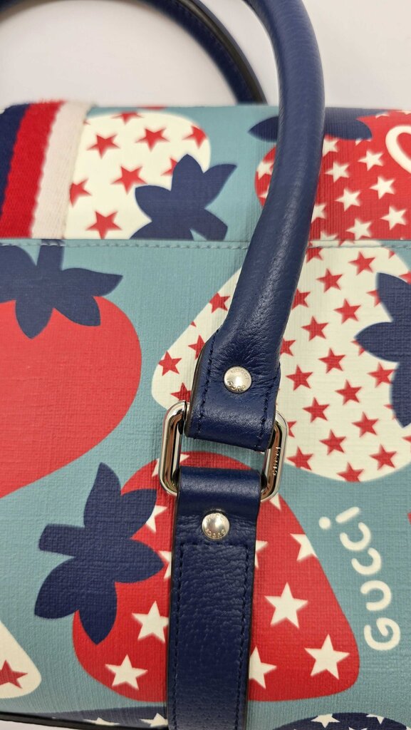 Gucci Kids Strawberry Stars Handle Bag