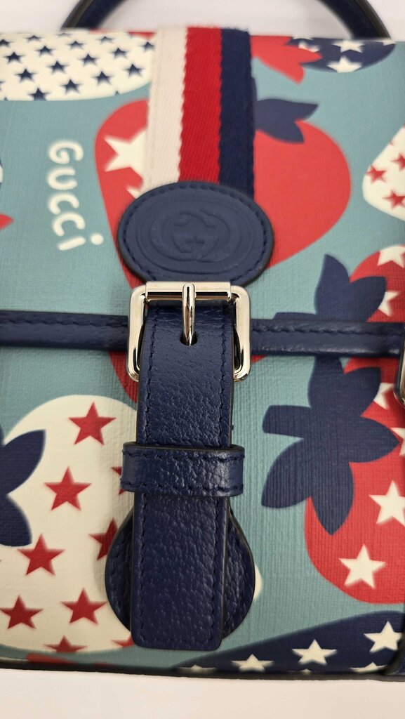 Gucci Kids Strawberry Stars Handle Bag