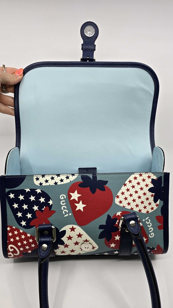 Gucci Kids Strawberry Stars Handle Bag