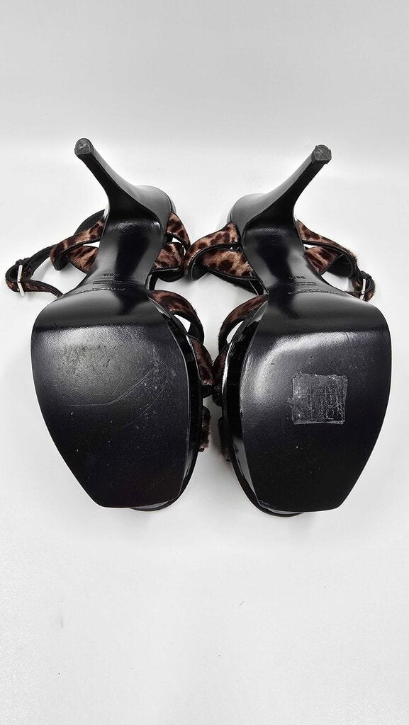 YSL Tribute Pony Hair Platform Sandals