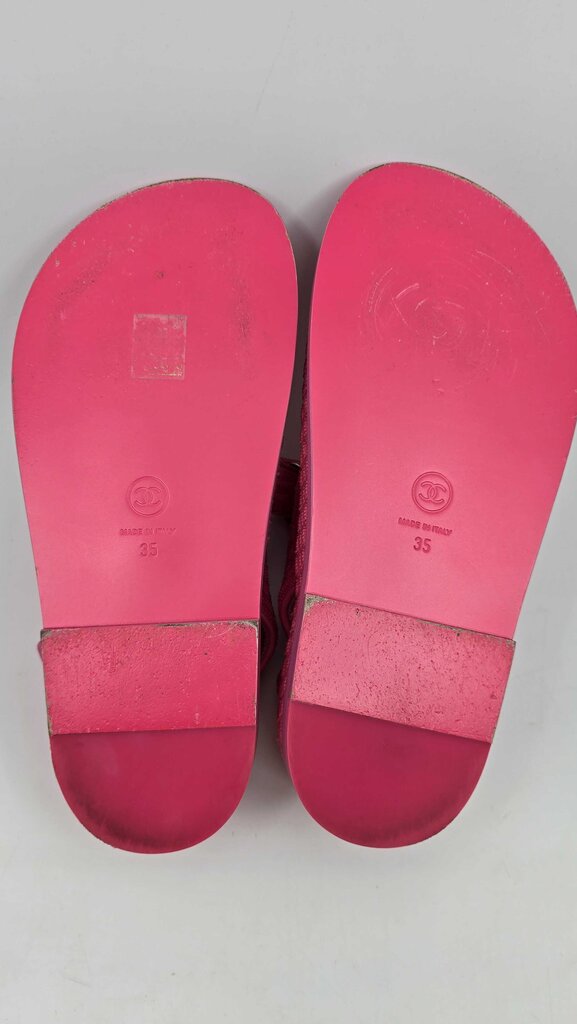 Chanel 22S Knit Fabric Velcro Dad Sandals
