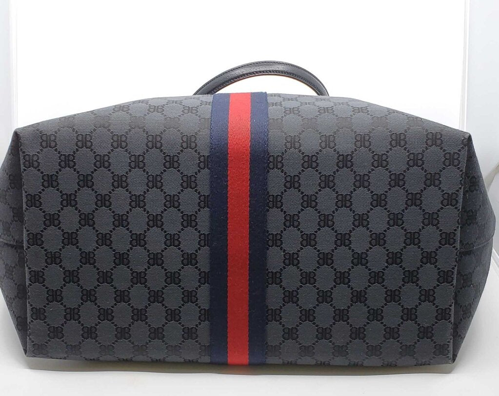 GUCCI X BALENCIAGA THE HACKER PROJECT LARGE BB CANVAS OPHIDIA TOTE