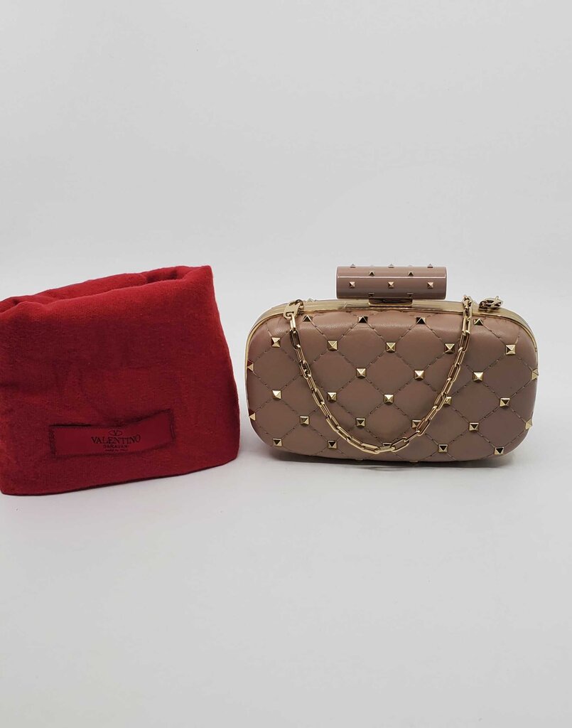 Valentino Rockstud Clutch Bag - Poudre