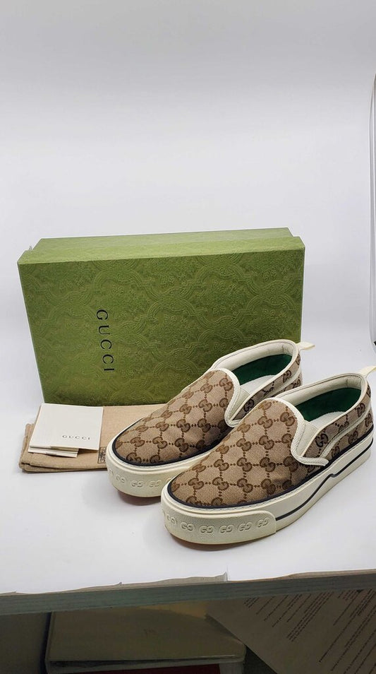 Gucci Tennis Slip On GG Canvas Sneakers