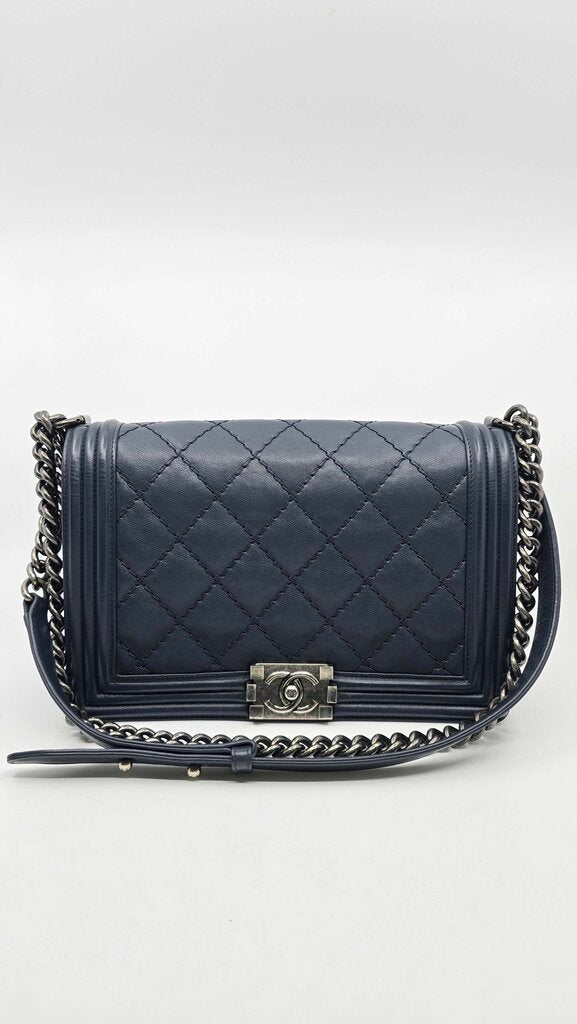 Chanel Double Stitch Lambskin Boybag