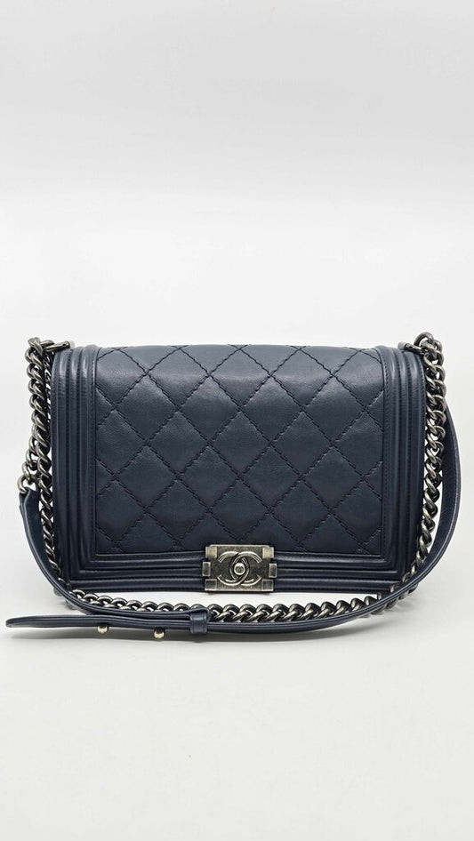 Chanel Double Stitch Lambskin Boybag