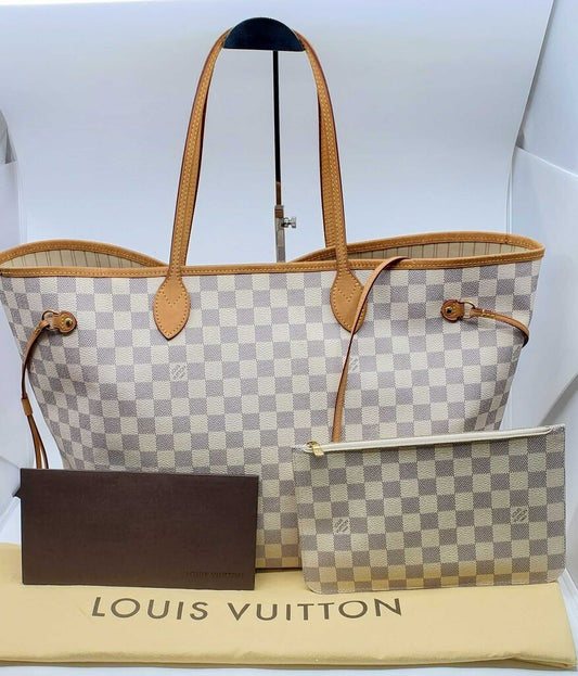 Louis Vuitton Neverfull GM Damier Azur w/ Pouch