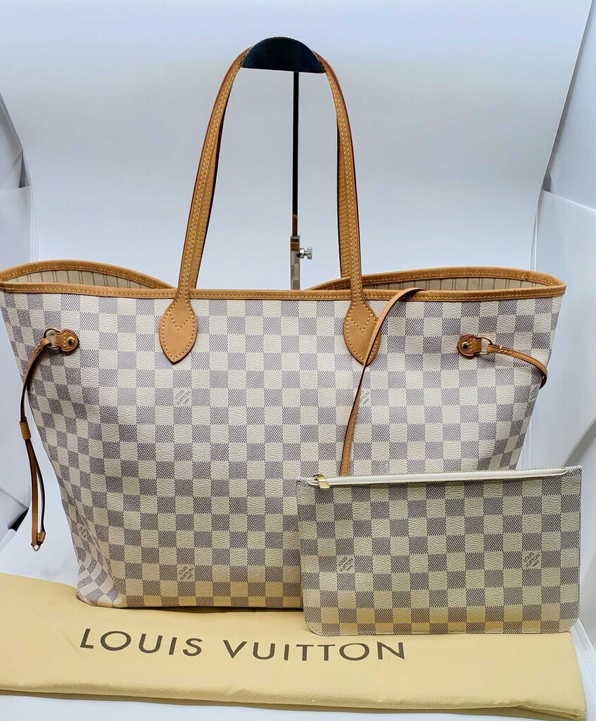 Louis Vuitton Neverfull GM Damier Azur w/ Pouch