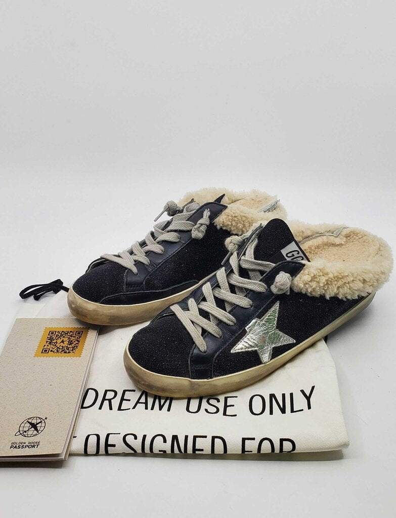 Golden Goose Shearling Sneaker Mules