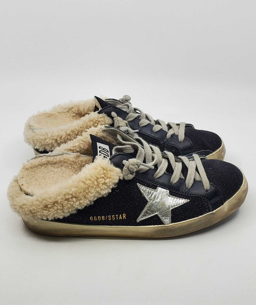 Golden Goose Shearling Sneaker Mules
