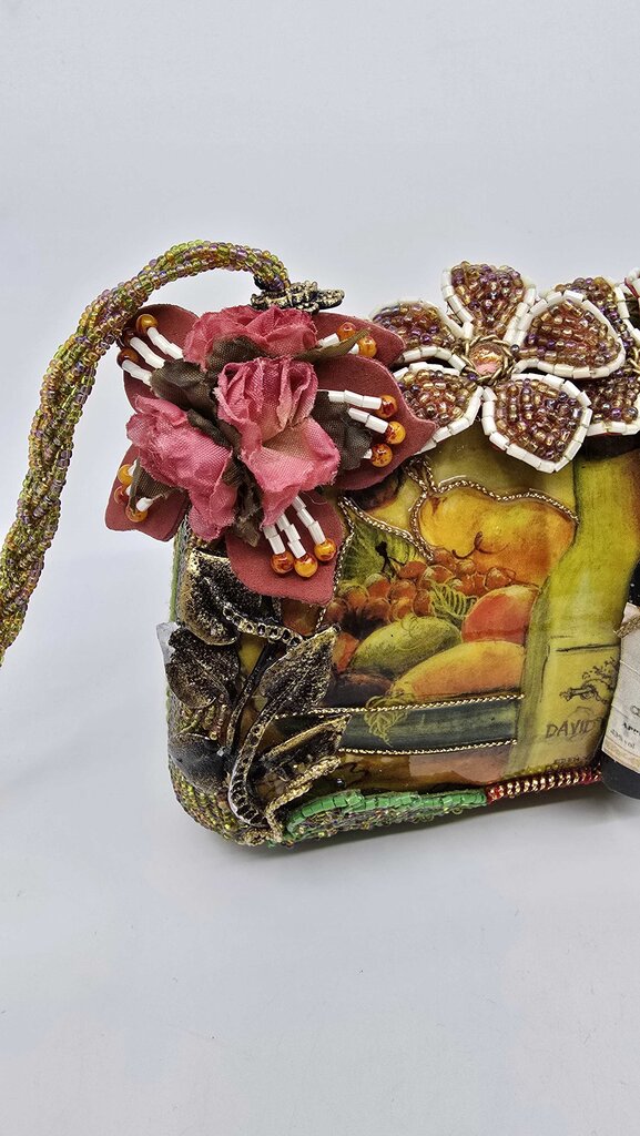 Mary Frances "Toast of the Town" Beaded Handbag w/ Wine Motif