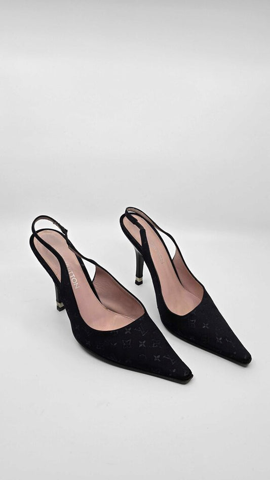 Louis Vuitton Monogram Satin Pumps
