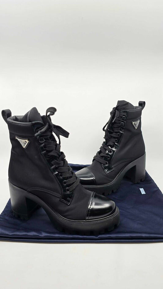 Prada Brixxen Re-Nylon Combat Boot