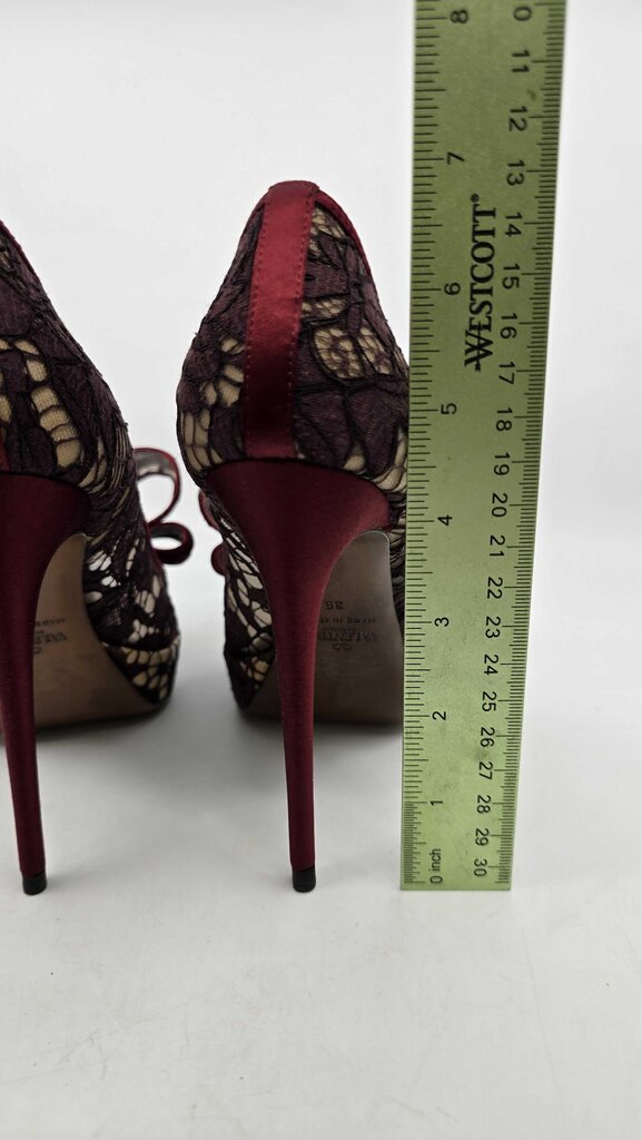 Valentino Lace Bow Peep Toe Platform