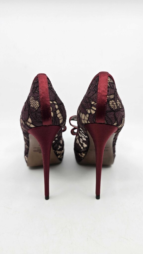 Valentino Lace Bow Peep Toe Platform
