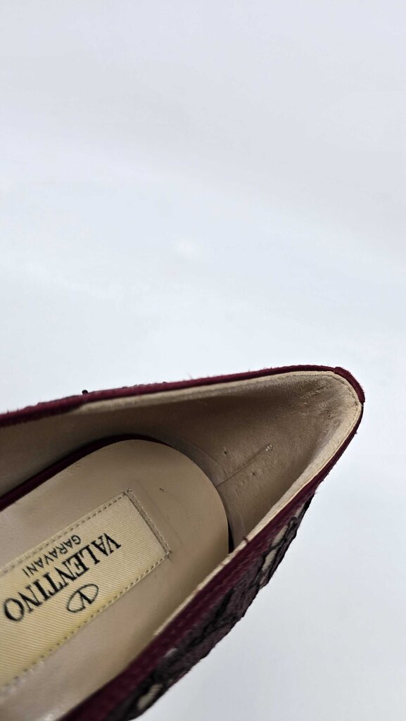 Valentino Lace Bow Peep Toe Platform