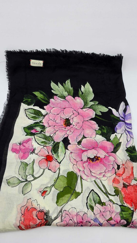 Gucci Rising Flower Silk Scarf