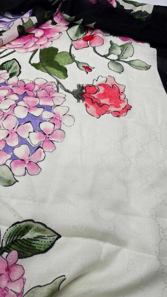 Gucci Rising Flower Silk Scarf
