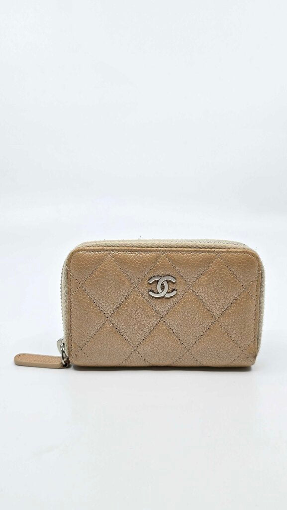 Chanel Cavier Zip Around Mini Wallet