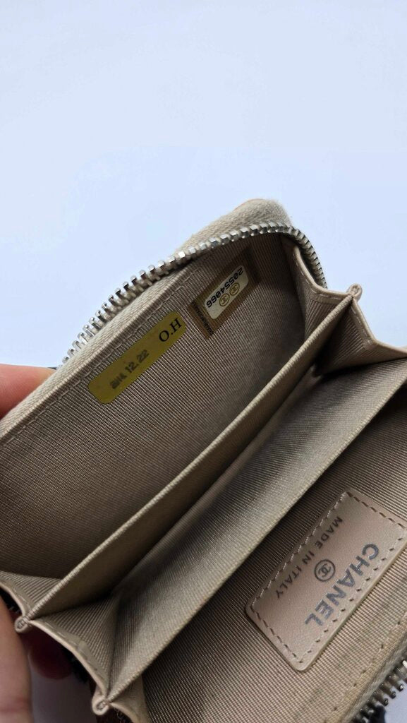 Chanel Cavier Zip Around Mini Wallet