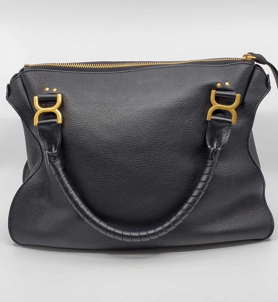 Chloe Marcie Large Double Carry Satchel Grained Leather