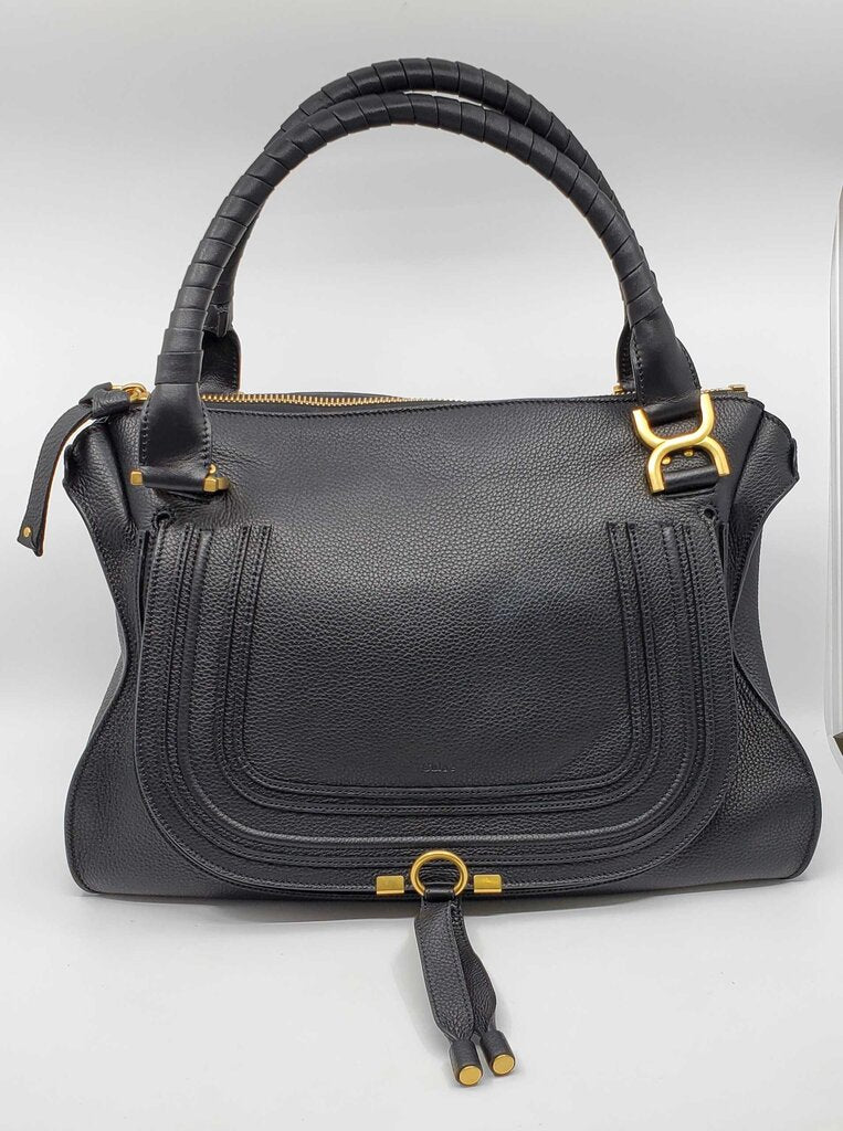 Chloe Marcie Large Double Carry Satchel Grained Leather