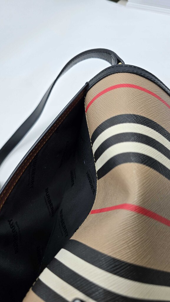 Burberry Icon Stripe E-Canvass Wallet w/ Detachable Strap