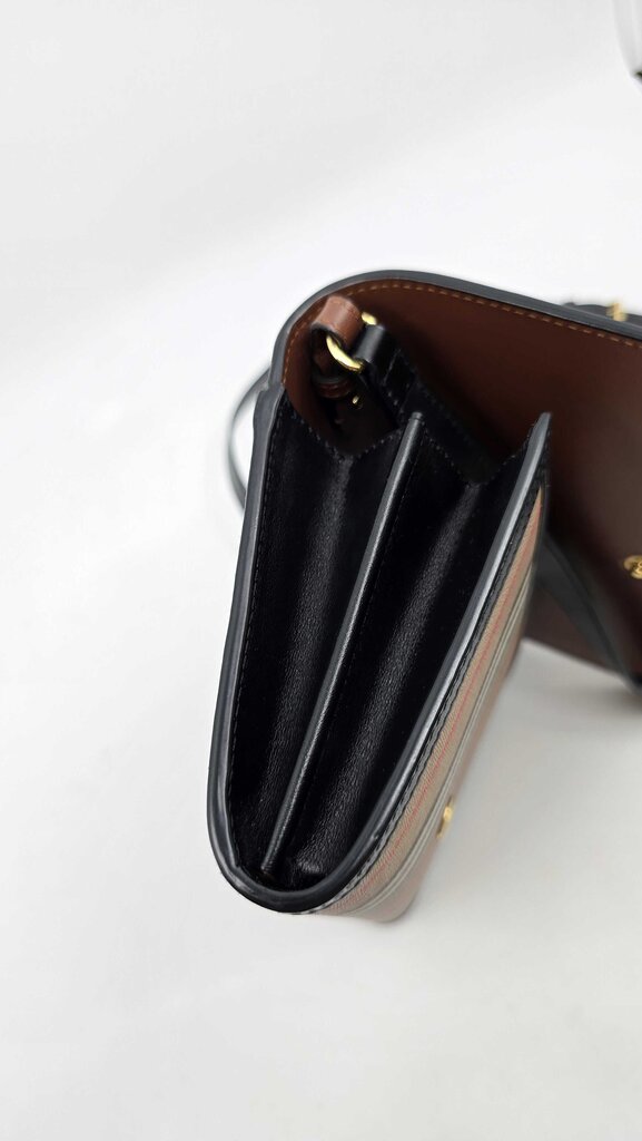 Burberry Icon Stripe E-Canvass Wallet w/ Detachable Strap