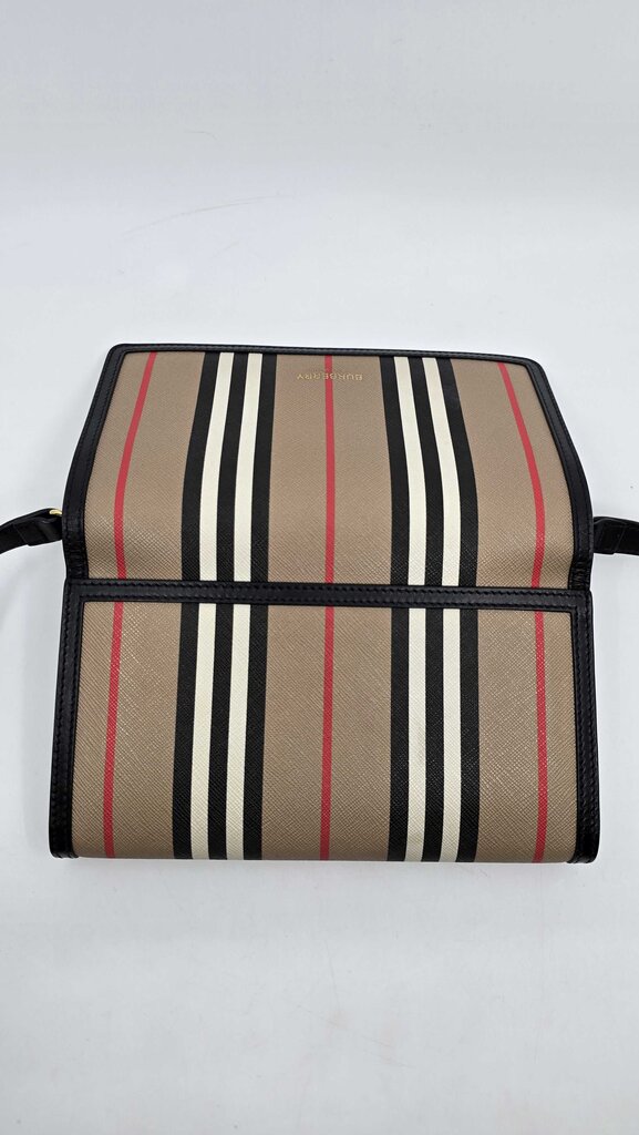 Burberry Icon Stripe E-Canvass Wallet w/ Detachable Strap