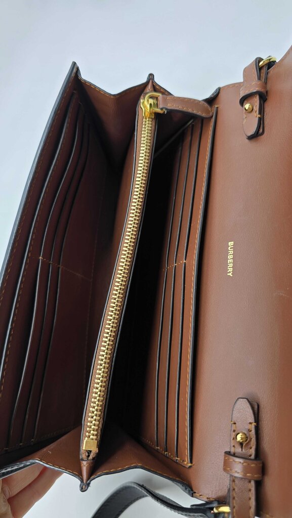 Burberry Icon Stripe E-Canvass Wallet w/ Detachable Strap