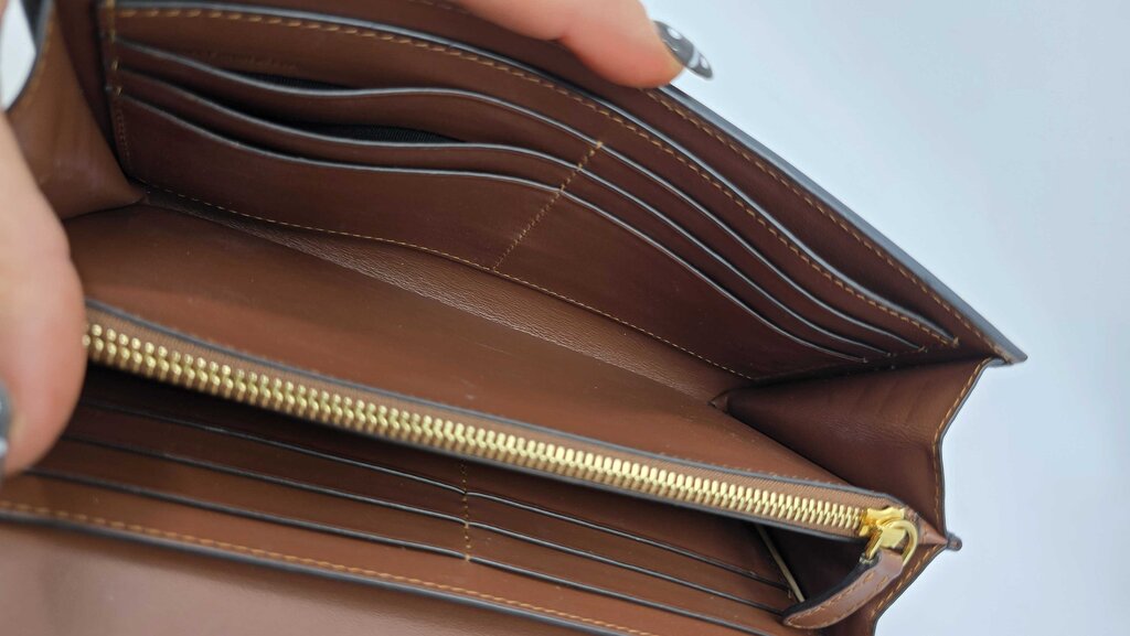 Burberry Icon Stripe E-Canvass Wallet w/ Detachable Strap