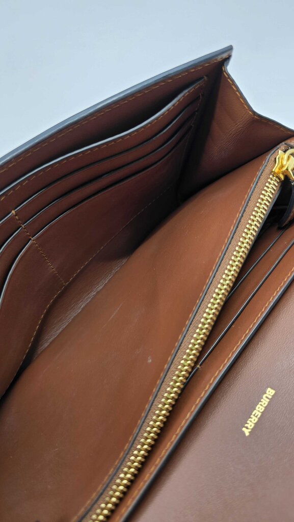 Burberry Icon Stripe E-Canvass Wallet w/ Detachable Strap