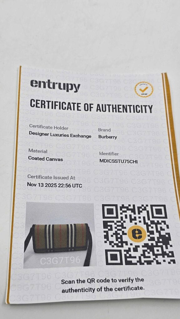 Burberry Icon Stripe E-Canvass Wallet w/ Detachable Strap