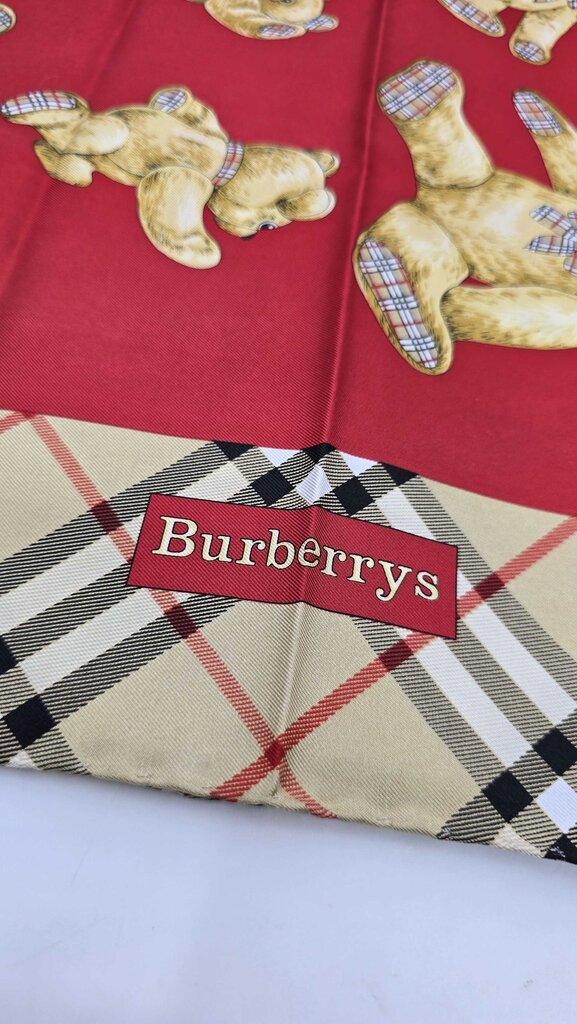 Burberry Vintage Silk Bear Scarf