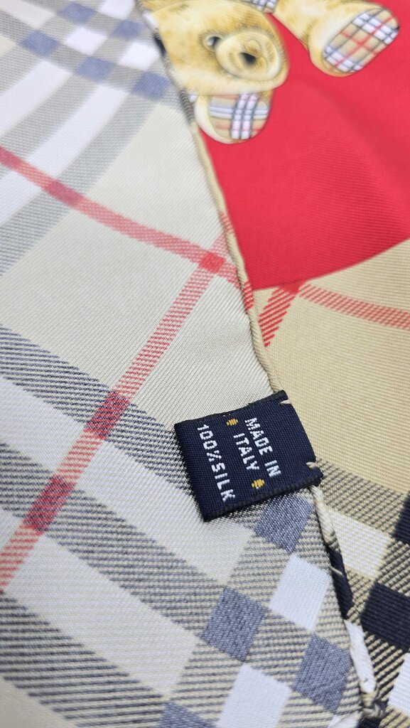 Burberry Vintage Silk Bear Scarf