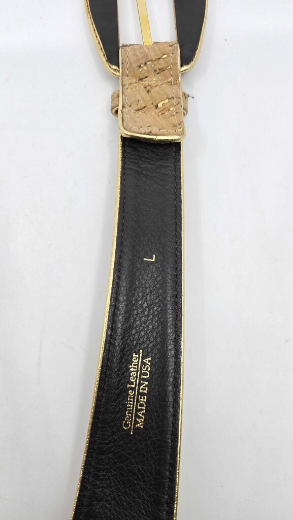 Oscar De La Renta Cork & Leather Belt
