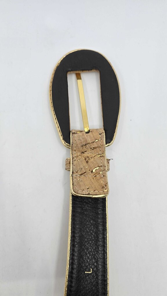 Oscar De La Renta Cork & Leather Belt